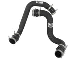 Black silicone turbocharger hoses with metal clamps for afe bladerunner intercooler upgrade