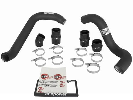Black turbocharger intercooler piping kit for afe bladerunner intercooler on Ford Diesel V8 6.0L