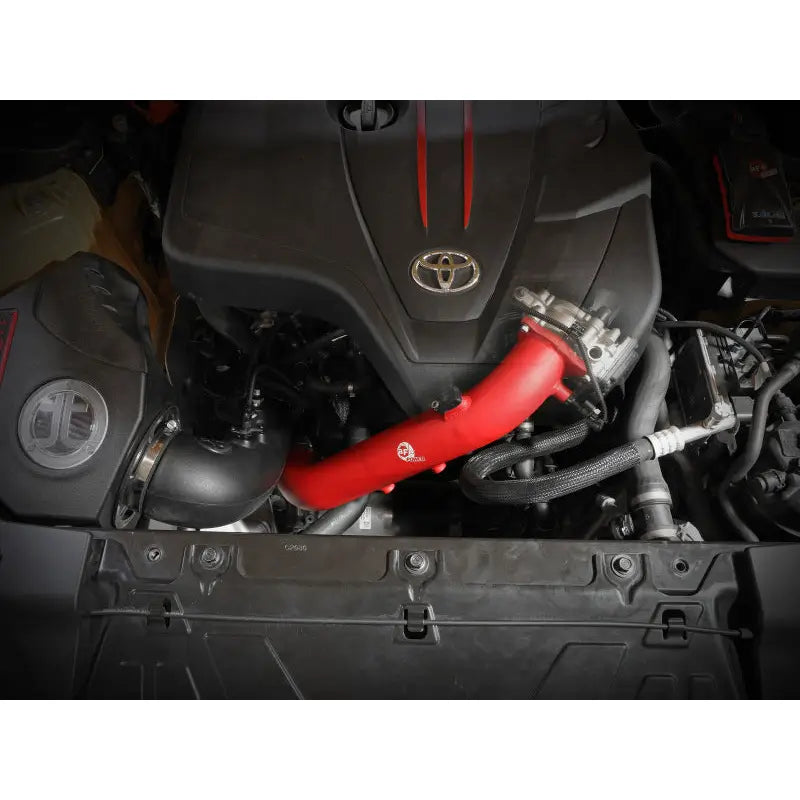 aFe 46-20488-R aFe BladeRunner Red 2-3/4in Aluminum Charge Pipe 2021 Toyota Supra GR (A90) I4-2.0L (t) B48