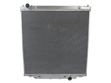 Silver aluminum radiator from AFe BladeRunner Street Series for Ford Diesel Trucks
