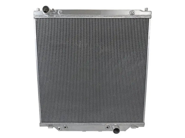 Silver aluminum radiator from AFe BladeRunner Street Series for Ford Diesel Trucks