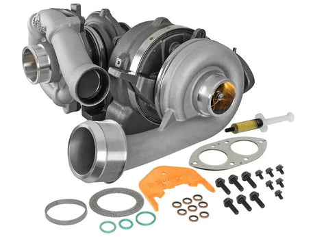 Turbocharger with installation hardware for aFe BladeRunner Street Series Turbocharger Ford Diesel Trucks 08-10 V8-6.4L