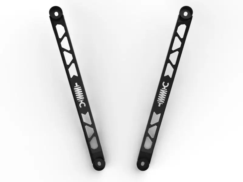 Black metal suspension strut brace arms for Toyota GR Supra A90 performance upgrade