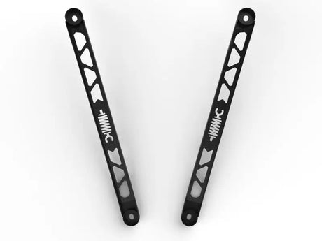 Black metal suspension strut brace arms for Toyota GR Supra A90 performance upgrade