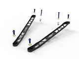 Black metal suspension strut brace with blue bolts for Toyota GR Supra A90 suspension