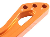 Orange anodized aluminum adjustment lever with three holes for aFe Control PFADT Series sway bar service kit