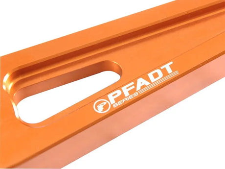 Orange anodized aluminum part from aFe Control PFADT Series Racing Service Kit for Corvette