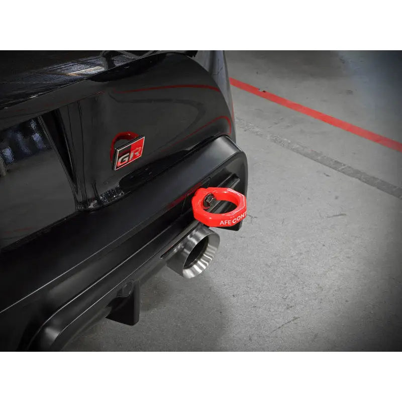 aFe 450-721002-R aFe Control Rear Tow Hook Red 20-21 Toyota GR Supra (A90)