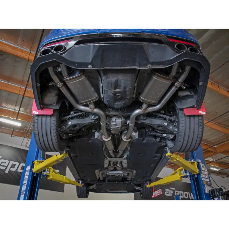 aFe 49-37025 aFe Gemini XV 2.5in 304 SS Cat-Back Exhaust w/Cut-Out 18-22 Kia Stinger V6 3.3L