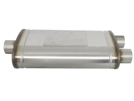 Stainless steel muffler from aFe Gemini XV 3in cat-back exhaust system for Ram 1500