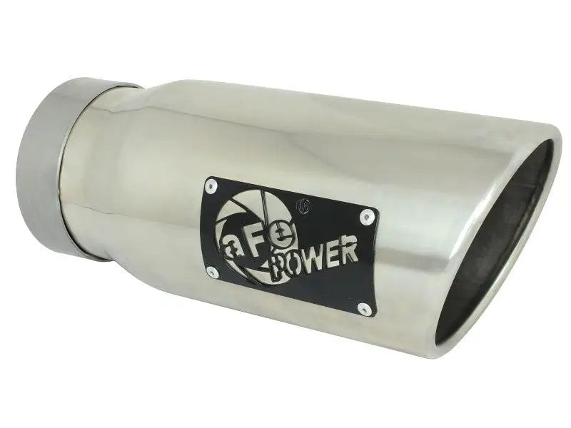 Chrome exhaust tip on afe Gemini XV 3in stainless steel cat-back exhaust for Ram 1500