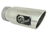 Chrome exhaust tip on afe Gemini XV 3in stainless steel cat-back exhaust for Ram 1500