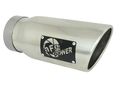Chrome exhaust tip on afe Gemini XV 3in stainless steel cat-back exhaust for Ram 1500