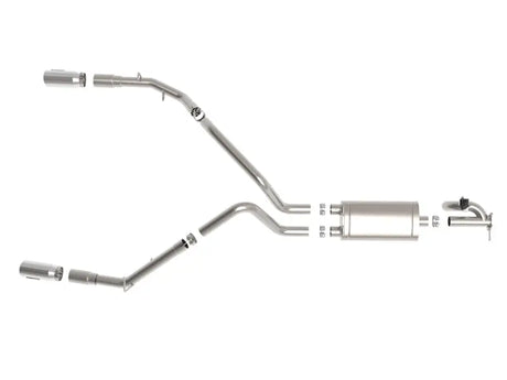 Stainless steel dual exhaust system on aFe Gemini XV 3in Cat-Back for Ram 1500