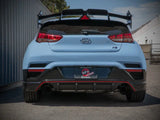 Light blue Hyundai Veloster with Takeda cat-back exhaust and aftermarket spoiler