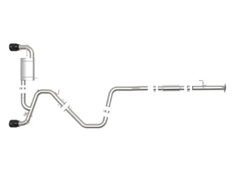 Stainless steel exhaust system for Hyundai Veloster with Takeda cat-back polished tips