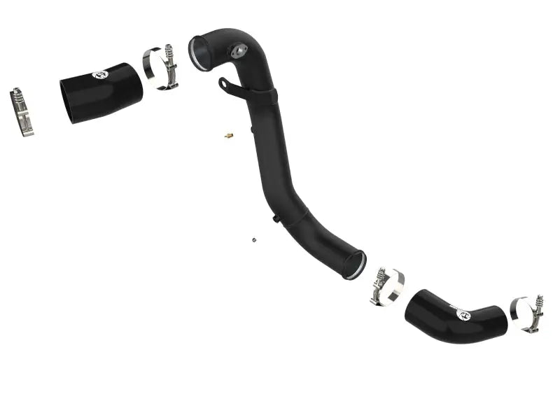 aFe Kia Stinger 18-22 V6-3.3L (tt) BladeRunner Cold Charge Pipe kit in black with smooth mandrel-bent aluminum pipes, stainless steel clamps, and reinforced silicone couplings, Truck & Automotive, AVADA - Best Sellers