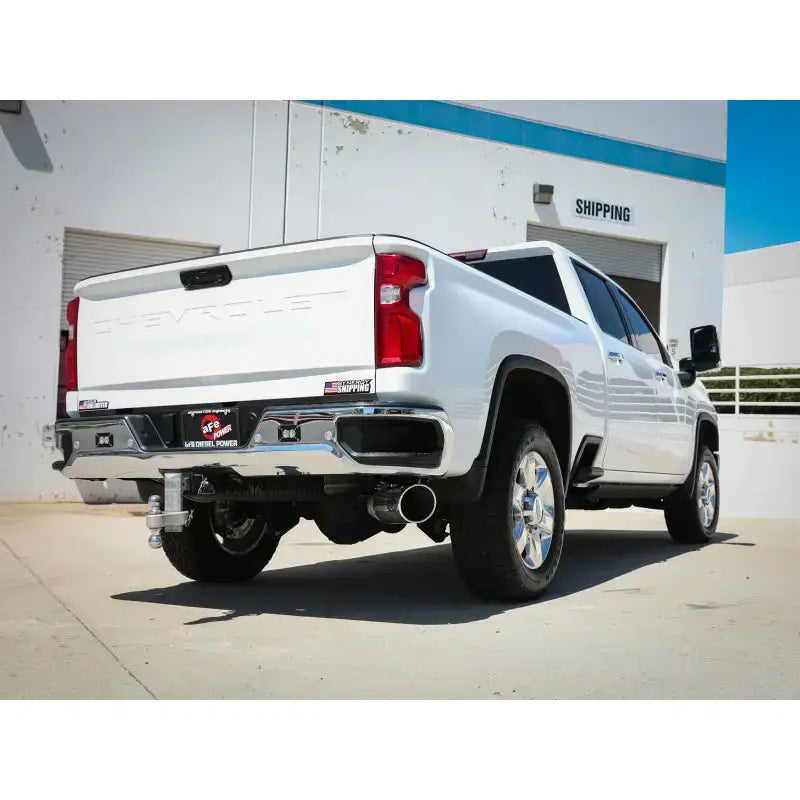 aFe Large Bore-HD 5 IN 409 SS DPF-Back Exhaust System w/Polished Tip 20-21 GM Truck V8-6.6L - & Automotive
