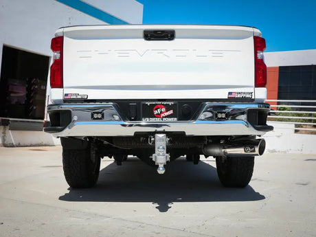 aFe Large Bore-HD 5 IN 409 SS DPF-Back Exhaust System w/Polished Tip 20-21 GM Truck V8-6.6L - & Automotive