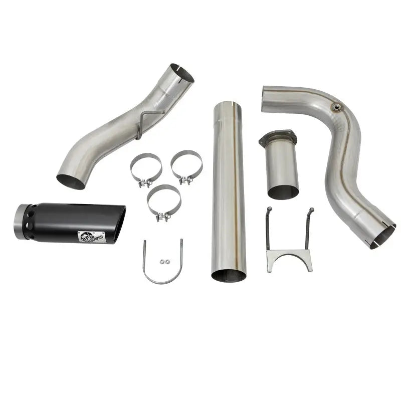 aFe 49-43090-B aFe Large Bore-HD 5in DPF Back 409 SS Exhaust System w/Black Tip 2017 Ford Diesel Trucks V8 6.7L(td)