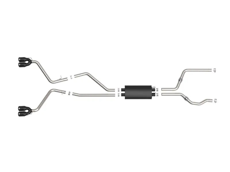 Dual exhaust system with black tip on aFe MACH for Ford Explorer V6 3.0L