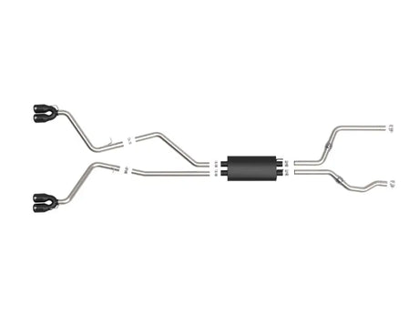 Dual exhaust system with black tip on aFe MACH for Ford Explorer V6 3.0L