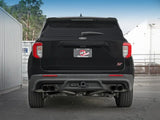 Black Ford Explorer ST rear view with afe mach exhaust and black tip upgrade