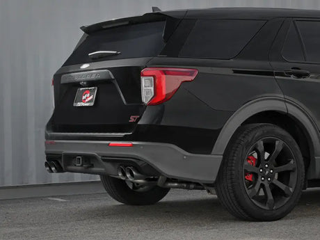 Black Ford Explorer with afe mach exhaust and black tip upgrade for 20-21 V6-3.0L