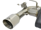 Shiny metal exhaust pipe from aFe Mach for improved exhaust flow on BMW 335i F30