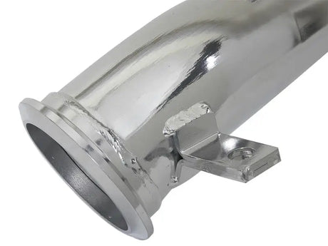 Shiny stainless steel afe mach down-pipe with mounting bracket for diesel trucks
