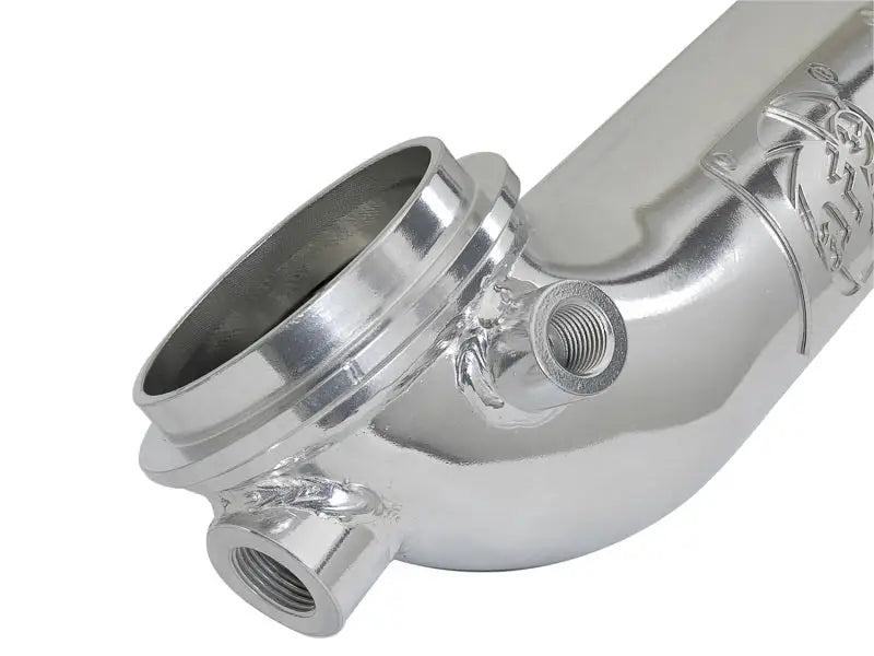 Polished aluminum pipe with threaded ports for afe mach stainless steel diesel trucks