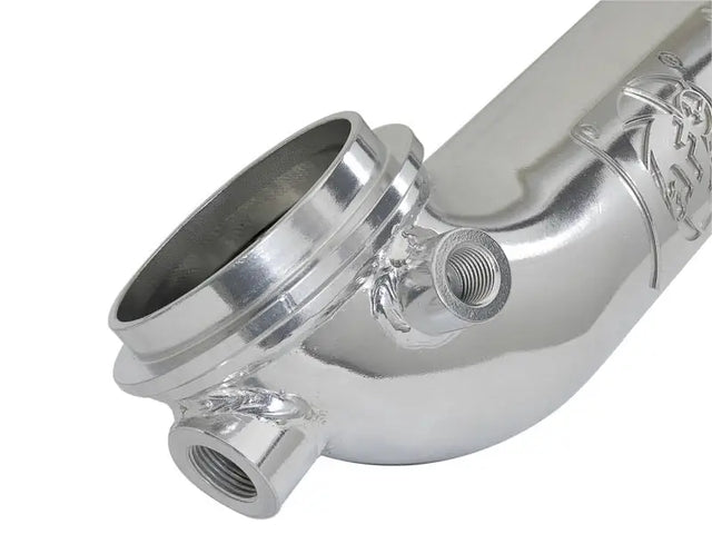 Polished aluminum pipe with threaded ports for afe mach stainless steel diesel trucks