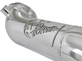 Shiny stainless steel afe mach down-pipe logo for diesel trucks like GM LML V8 6.6L