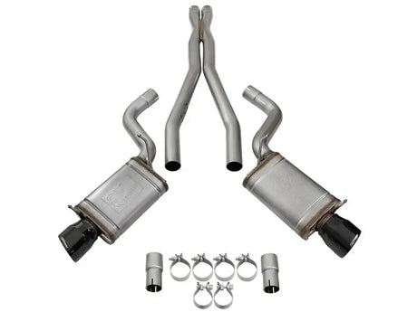 Stainless steel exhaust system featuring aFe Mach Force-Xp dual tips for Cadillac CTS-V