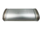 Silver exhaust muffler for afe mach force-xp 409 ss with dual inlet/outlet design