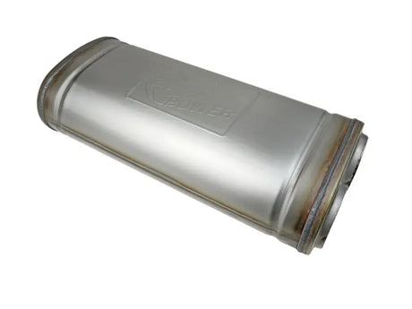 Silver metal muffler for aFe Mach Force-Xp 409 SS dual inlet/outlet exhaust system