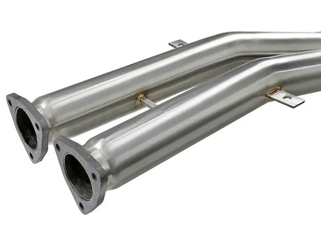 Metal exhaust pipes with flanges for aFe Mach ForceXP stainless steel cat-back BMW M3 E46