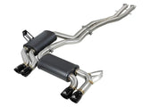 Stainless steel AFe Mach ForceXP exhaust system with black mufflers for BMW M3 E46