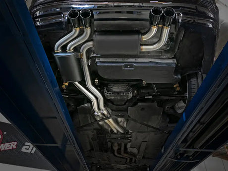 Car exhaust system in stainless steel for BMW M3 E46 with afe mach forcexp tips