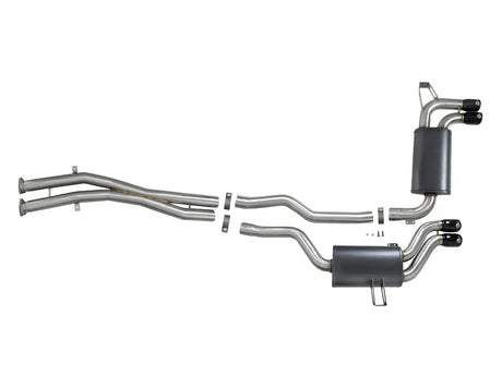 Stainless steel exhaust system for BMW M3 E46 with afe mach forcexp black tips