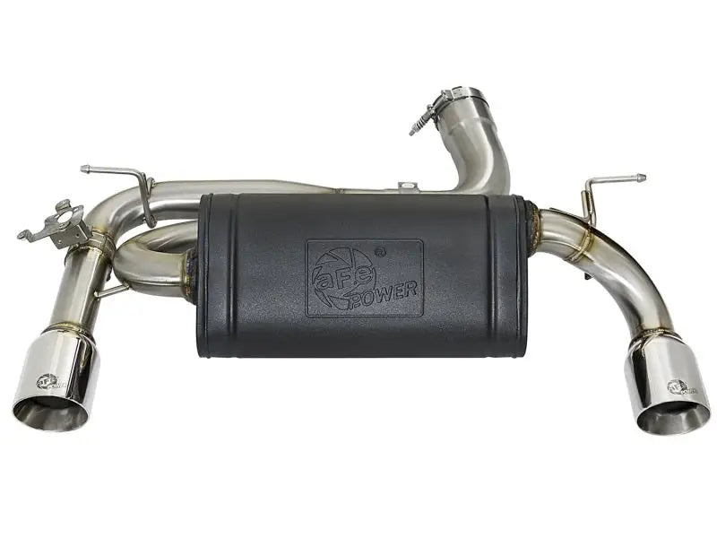 Aftermarket afe machforce exhaust system for BMW 340i with polished axle-back tips