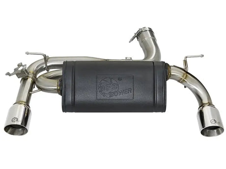 Aftermarket afe machforce exhaust system for BMW 340i with polished axle-back tips