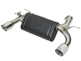 Dual-outlet performance muffler on aFe MACHForce XP BMW 340i axle-back exhaust
