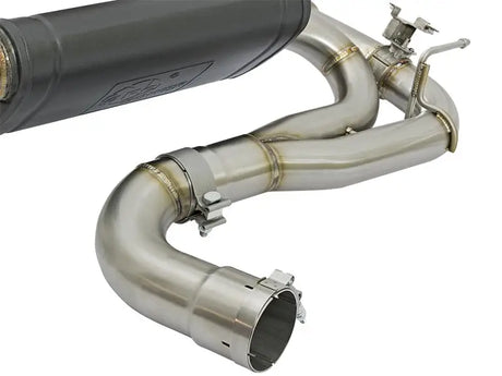Shiny metal afe machforce axle-back exhaust for BMW 340i with polished tips