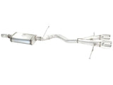 Stainless steel exhaust system with polished dual tips on aFe MachForce XP cat-back for VW Golf R32