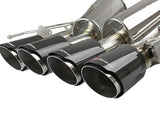 Quad exhaust system with carbon fiber tips for afe machforce axle Chevy Corvette Z06