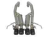 Quad-tipped stainless steel exhaust system with carbon fiber tips for AFE MachForce XP Axle Corvette Z06