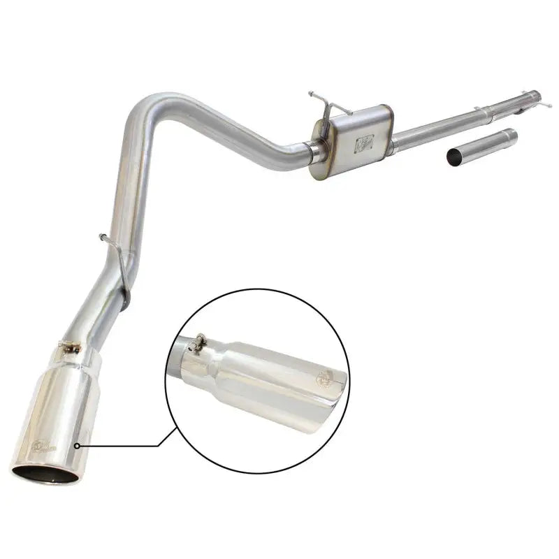 aFe 49-43076-P aFe MACHForce XP Exhaust 3in-3.5in SS Single Side Ext CB w/ Polish Tip 99-04 Ford F150 V8 5.4L/6.8L