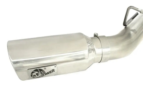 Shiny metal exhaust pipe for diesel trucks with afe machforce xp exhaust system