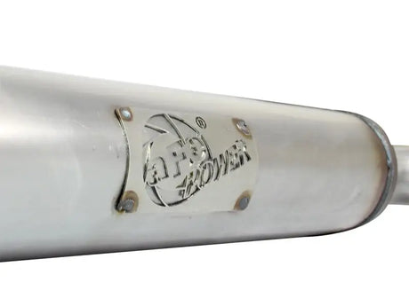 Silver exhaust component for aFe MachForce XP Exhaust Cat-Back on Audi A4 B8